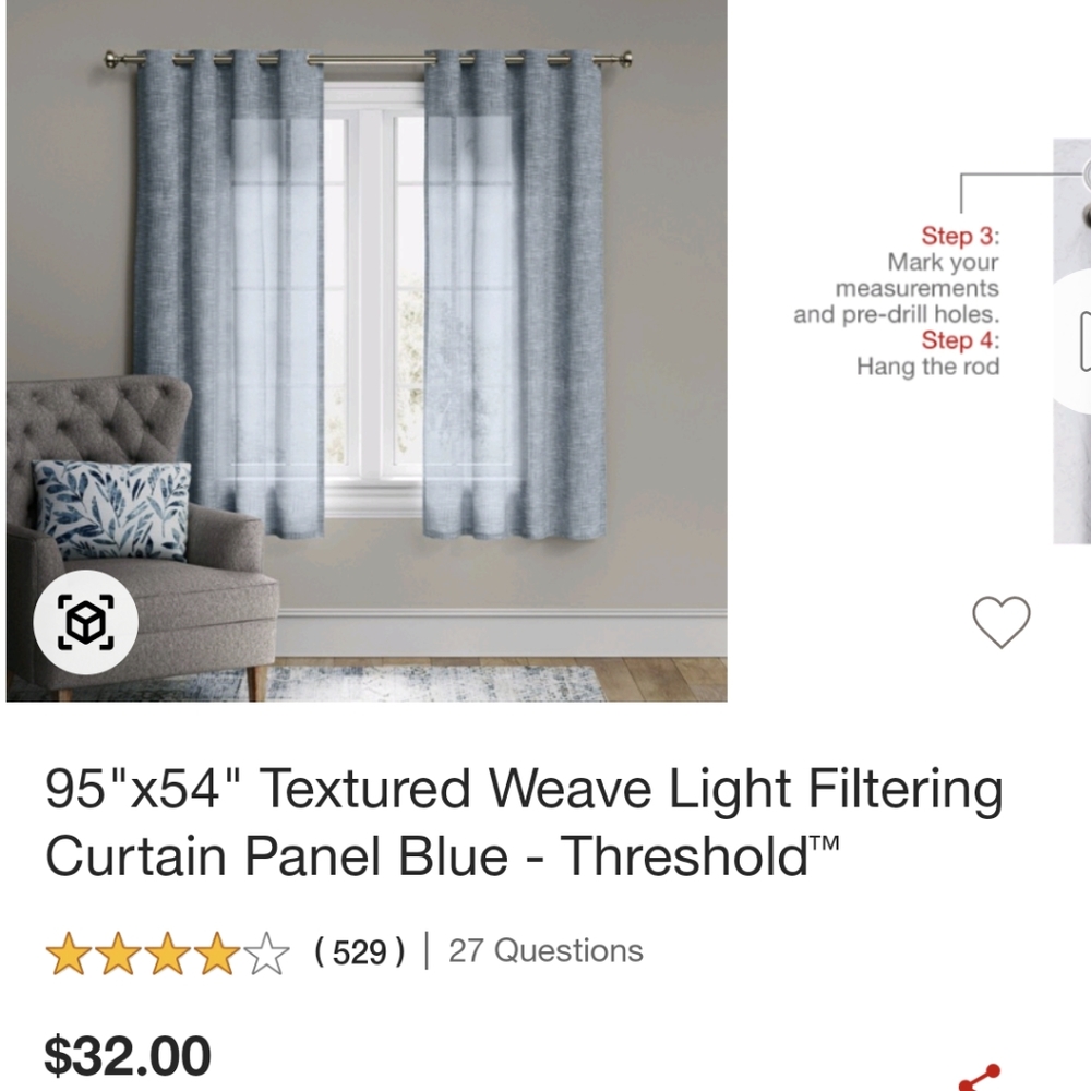 Curtains-Blue Textured weave